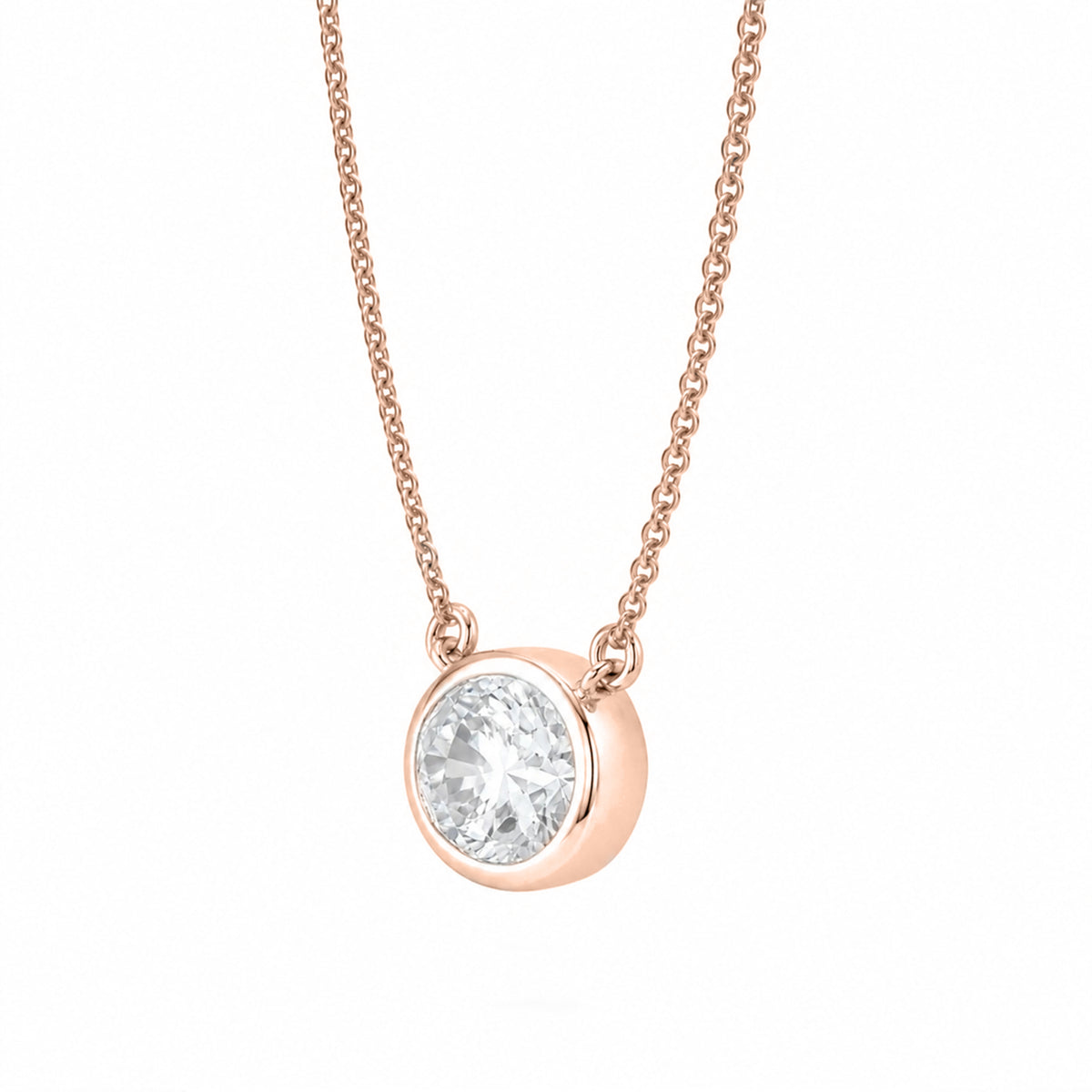 1-6 ctw Mixed Solitaire Bezel Pendant Necklace