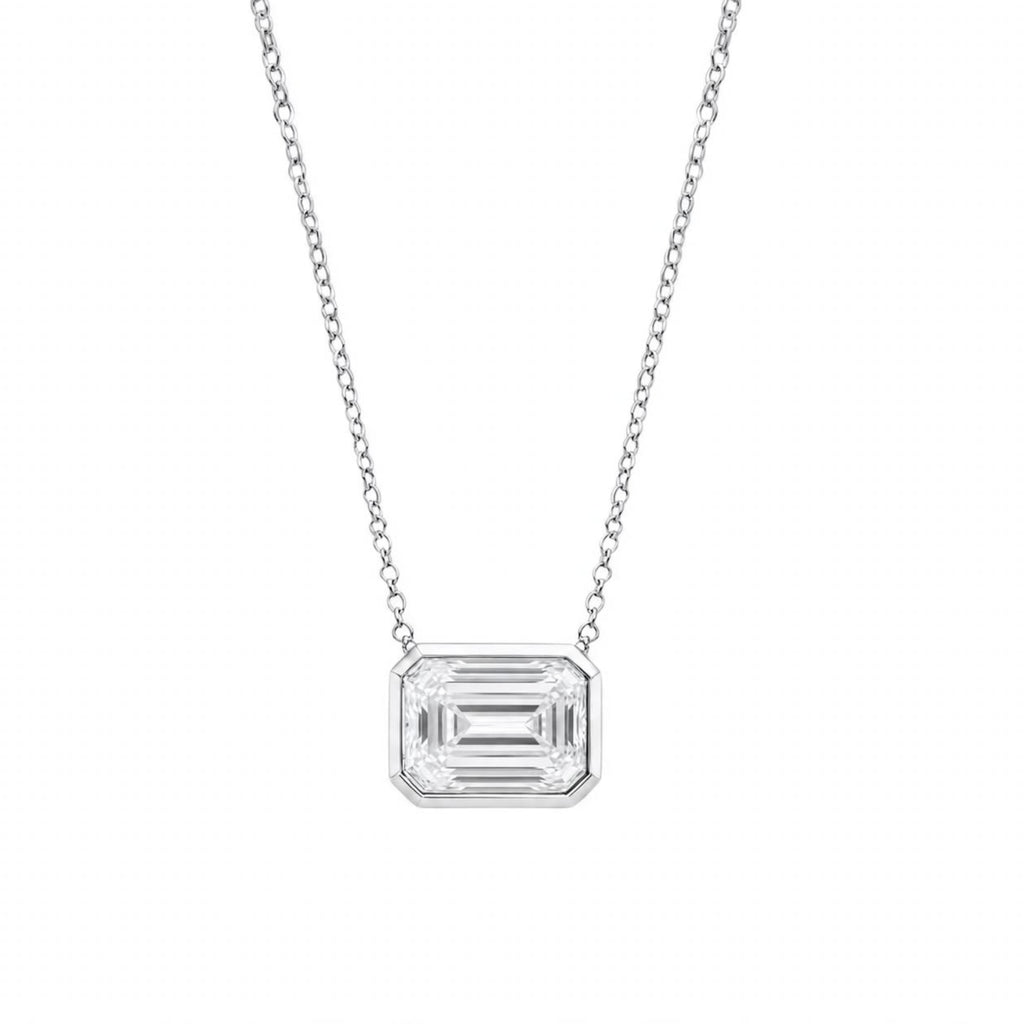 1-6 ctw Mixed Solitaire Bezel Pendant Necklace