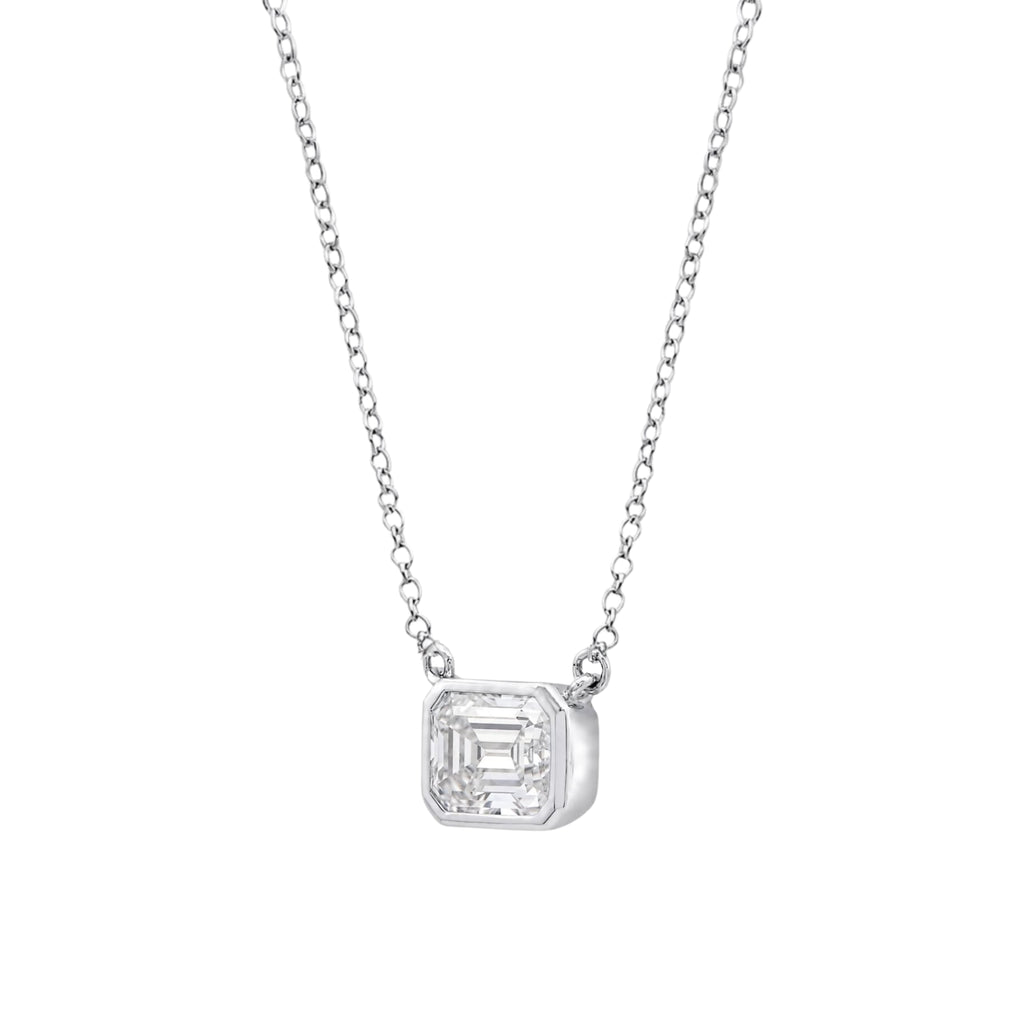 1-6 ctw Mixed Solitaire Bezel Pendant Necklace