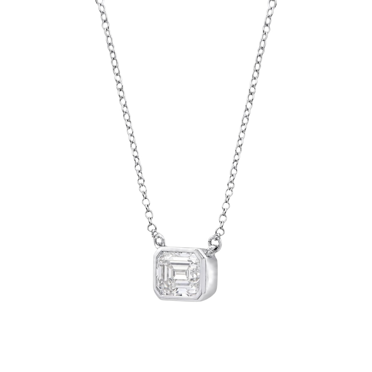 1-6 ctw Mixed Solitaire Bezel Pendant Necklace