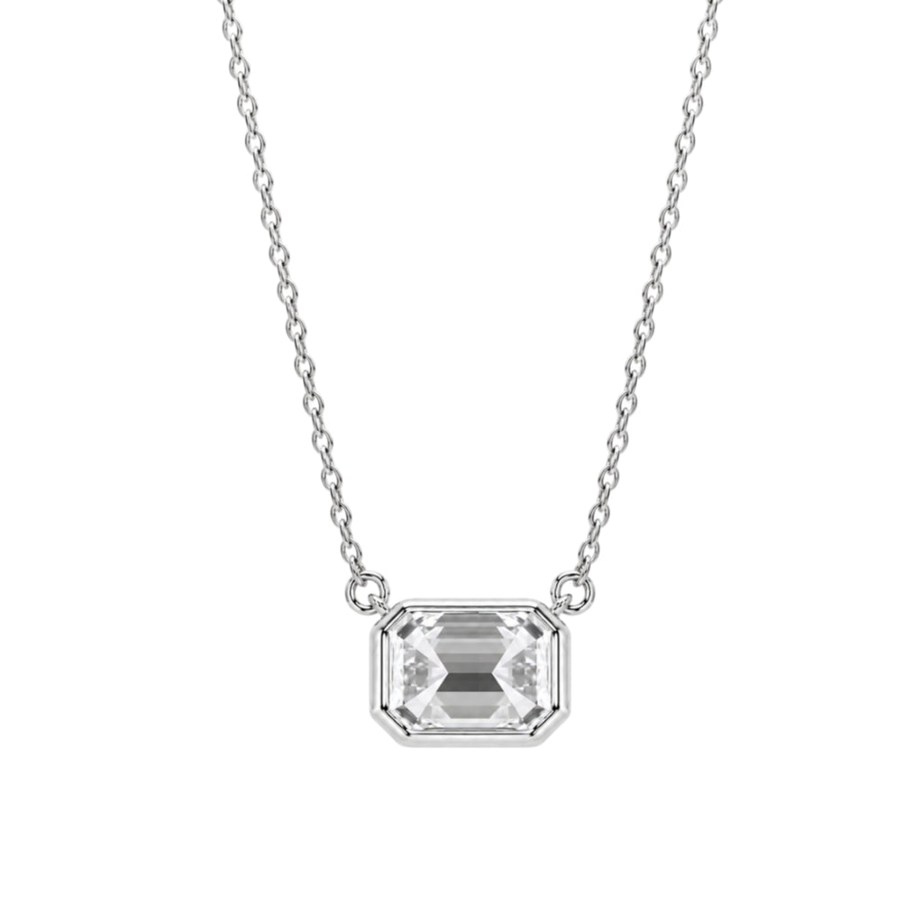1-6 ctw Mixed Solitaire Bezel Pendant Necklace