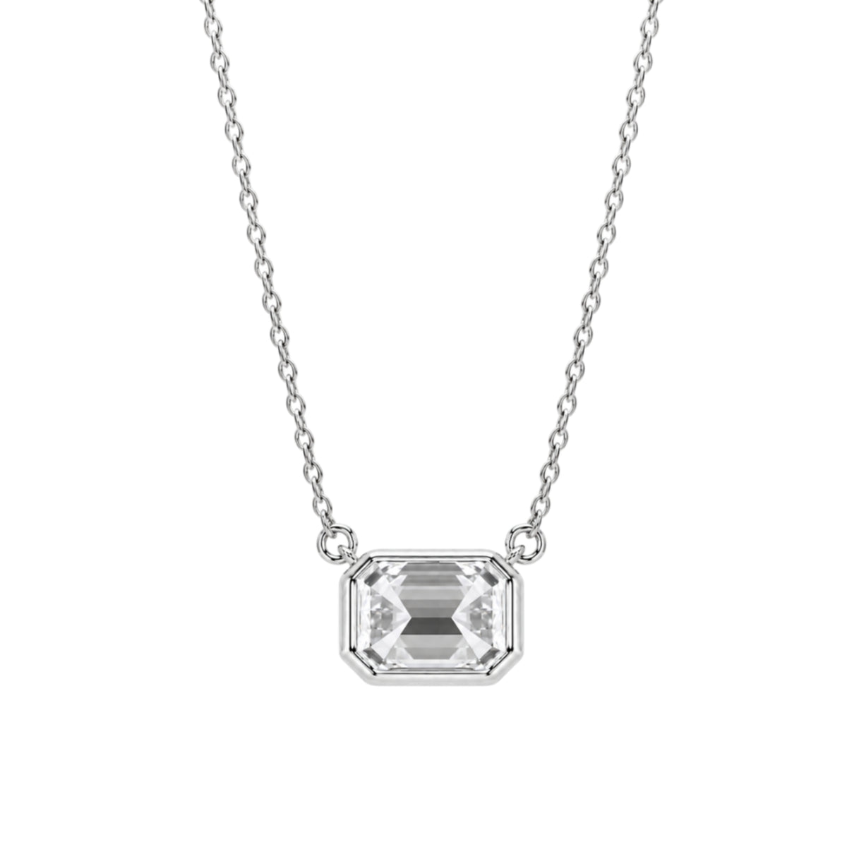 1-6 ctw Mixed Solitaire Bezel Pendant Necklace