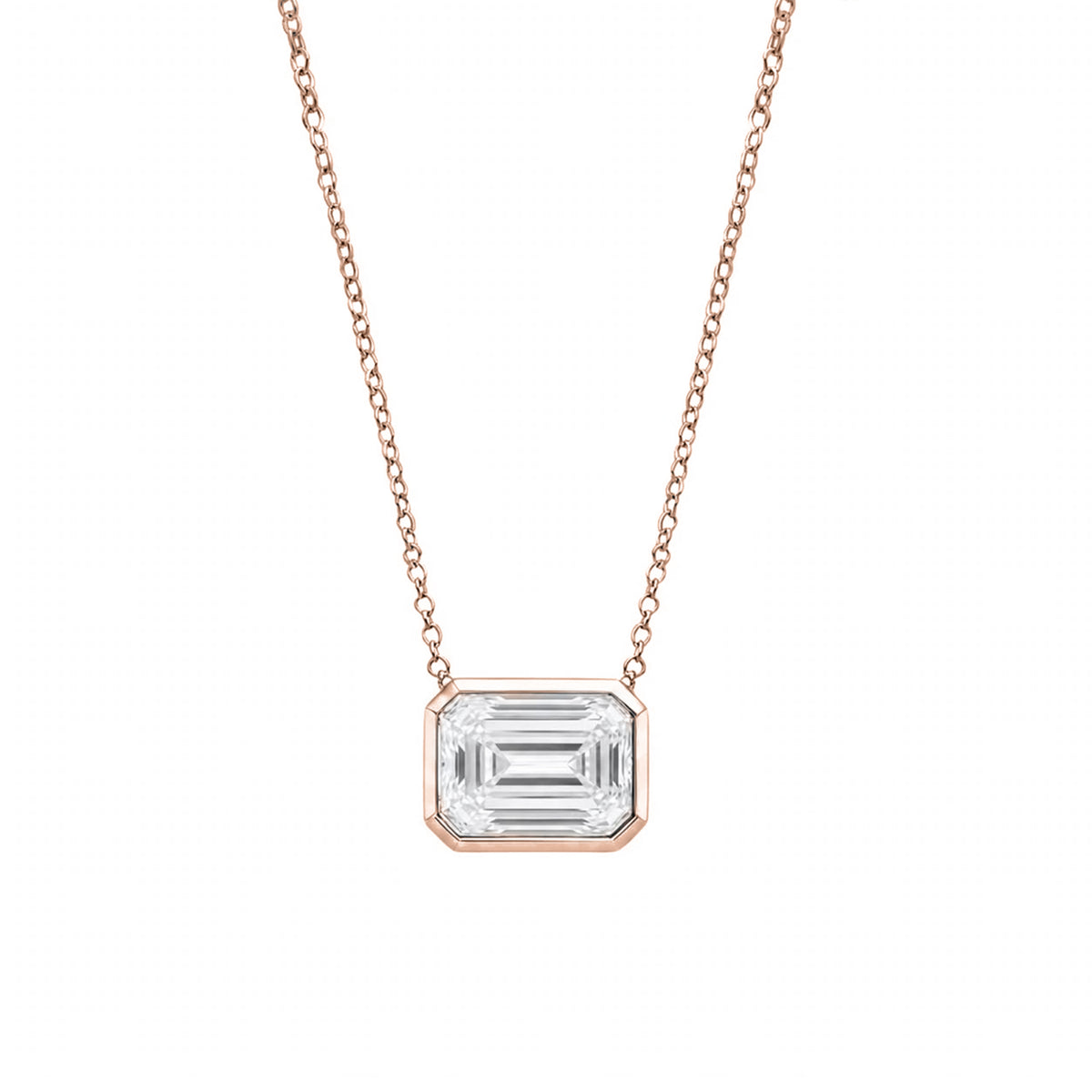1-6 ctw Mixed Solitaire Bezel Pendant Necklace