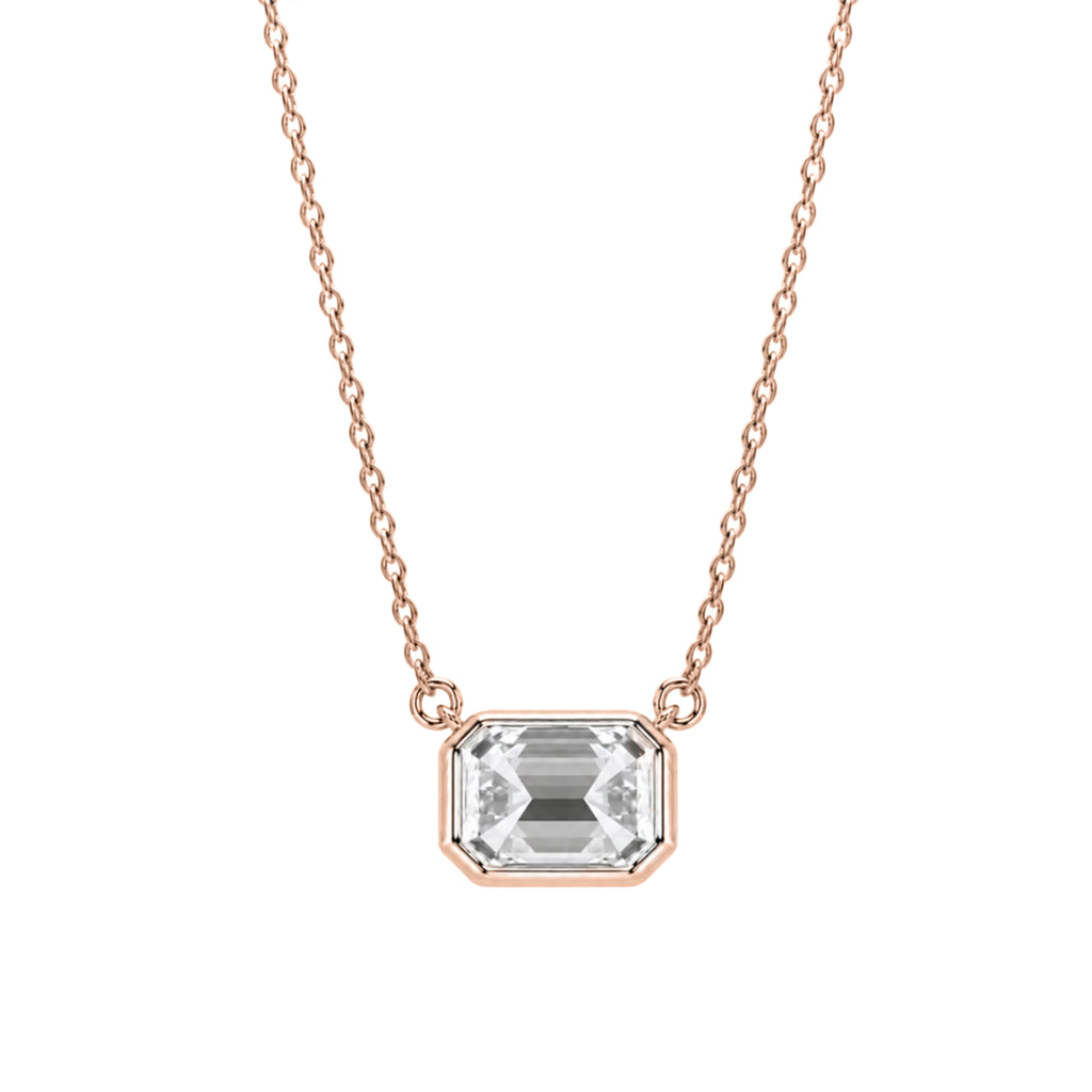 1-6 ctw Mixed Solitaire Bezel Pendant Necklace