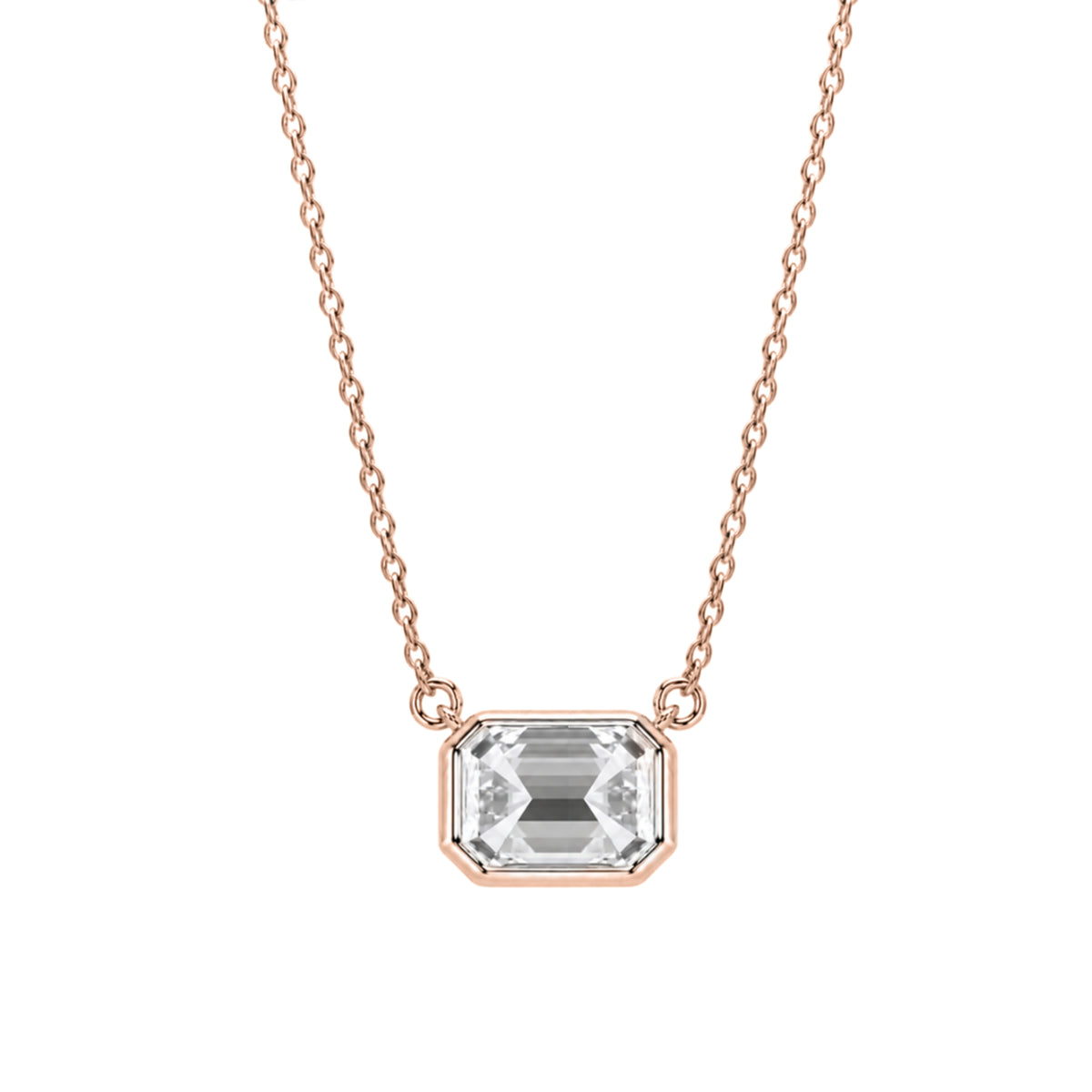1-6 ctw Mixed Solitaire Bezel Pendant Necklace
