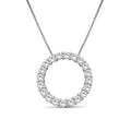 Diamonair Lab Grown Diamond (F/VS+) 1.00 carat Round cut Sterling Silver Circle Pendant - Sterling Silver | Gold over Silver