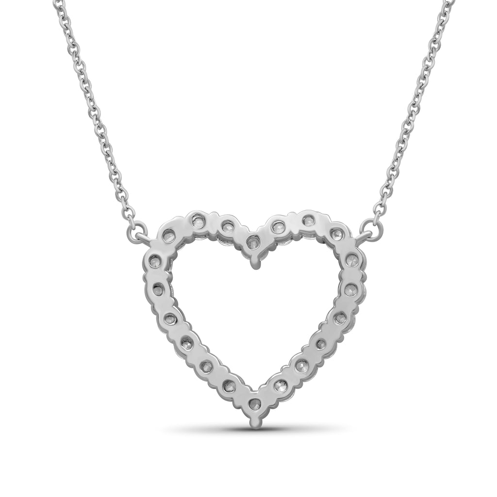 Diamonair Lab Grown Diamond (F/VS+) 1.00 carat Round cut Sterling Silver Heart Pendant - Sterling Silver | Gold over Silver