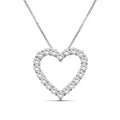 Diamonair Lab Grown Diamond (F/VS+) 2.00 carat Round cut Sterling Silver Heart Pendant - Sterling Silver | Gold over Silver