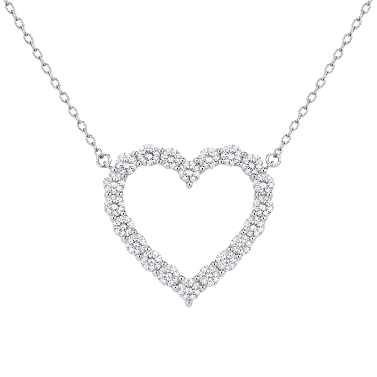 Diamonair Heart Pendant Set - Lab Grown Diamond Sterling Silver Heart Pendant