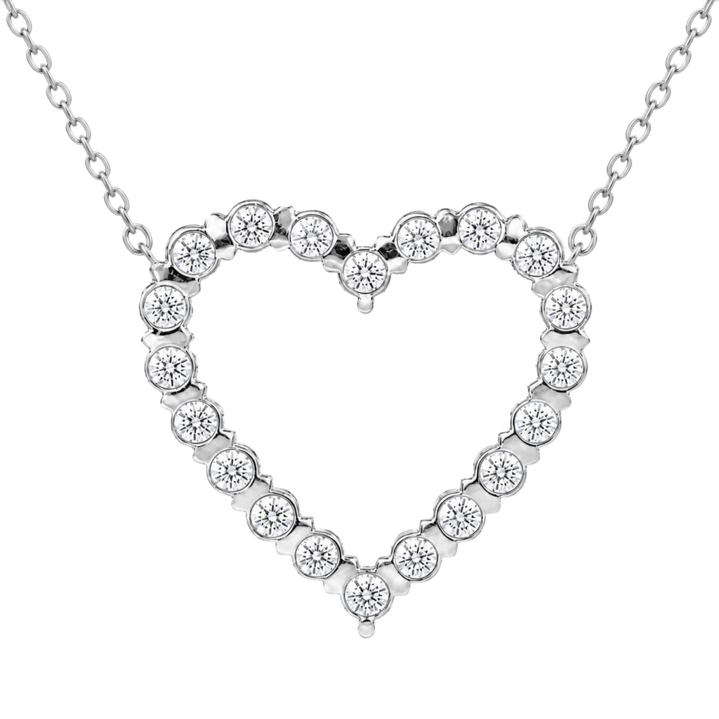 Diamonair Heart Pendant Set - Lab Grown Diamond Sterling Silver Heart Pendant