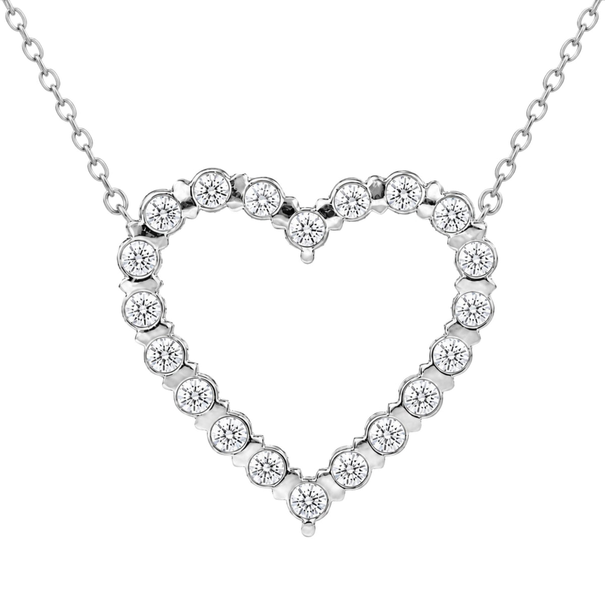 Diamonair Heart Pendant Set - Lab Grown Diamond Sterling Silver Heart Pendant