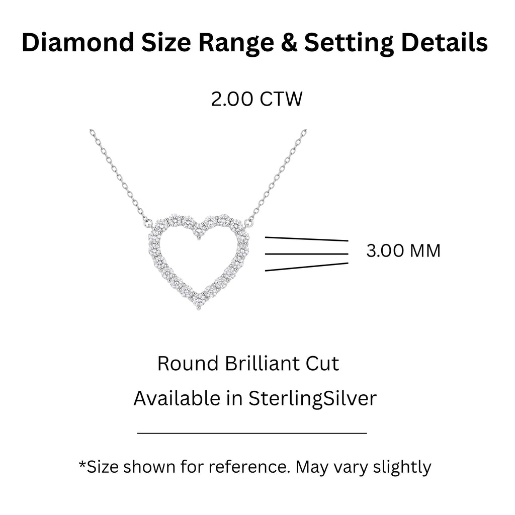 Diamonair Heart Pendant Set - Lab Grown Diamond Sterling Silver Heart Pendant