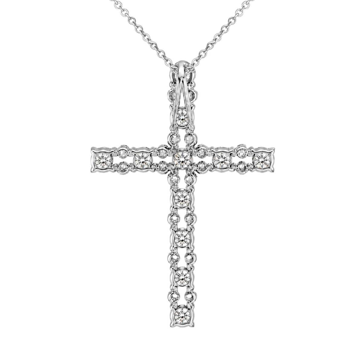Diamonair Cross Pendant Set - Lab Grown Diamond Sterling Silver Pendant