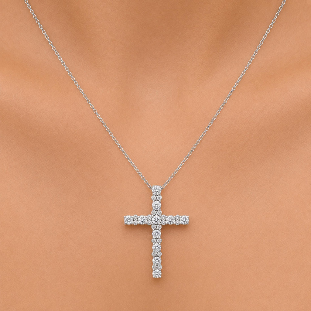 Diamonair Cross Pendant Set - Lab Grown Diamond Sterling Silver Pendant