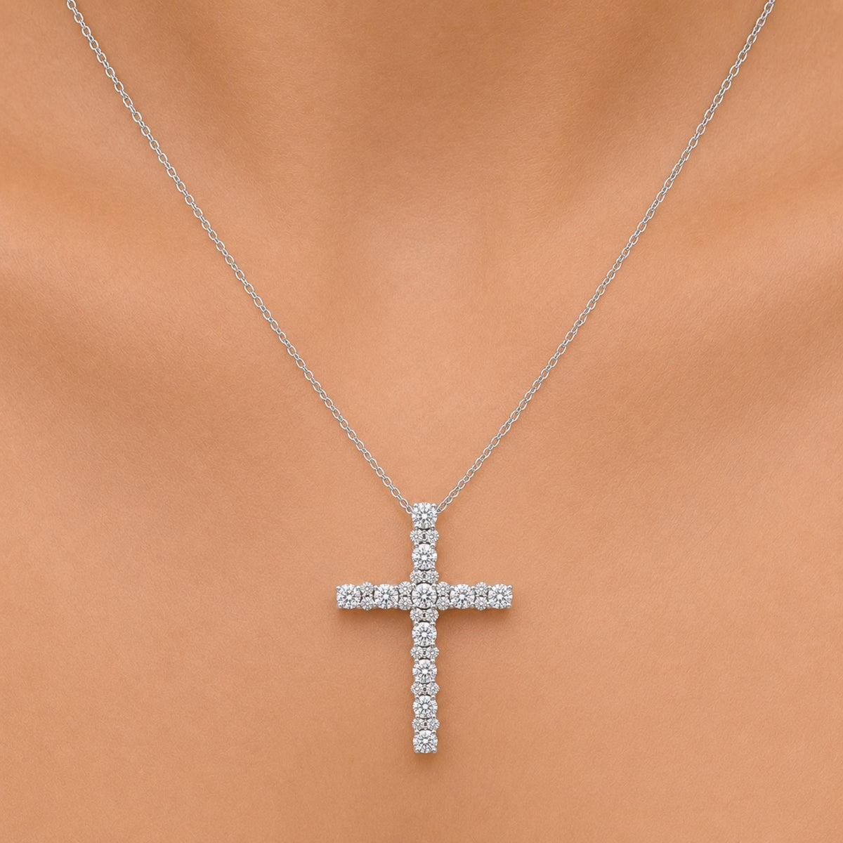 Diamonair Cross Pendant Set - Lab Grown Diamond Sterling Silver Pendant