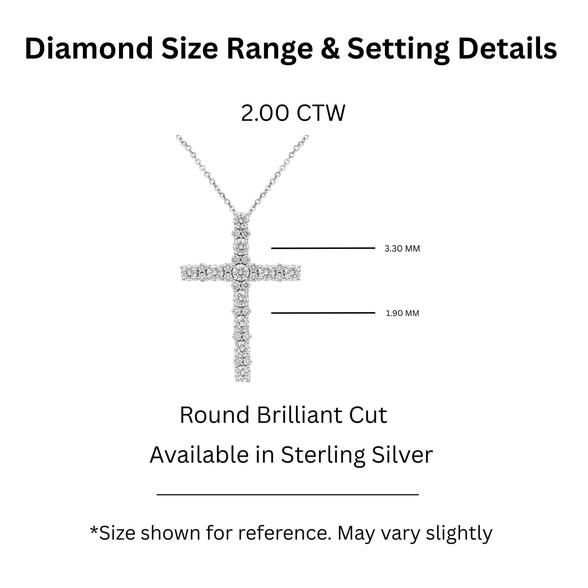 Diamonair Cross Pendant Set - Lab Grown Diamond Sterling Silver Pendant