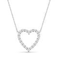 Diamonair Lab Grown Diamond (F/VS+) 3.00 carat Round cut Sterling Silver Heart Pendant - Sterling Silver | Gold over Silver