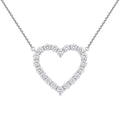 Diamonair Lab Grown Diamond (F/VS+) 3.00 carat Round cut Sterling Silver Heart Pendant - Sterling Silver | Gold over Silver