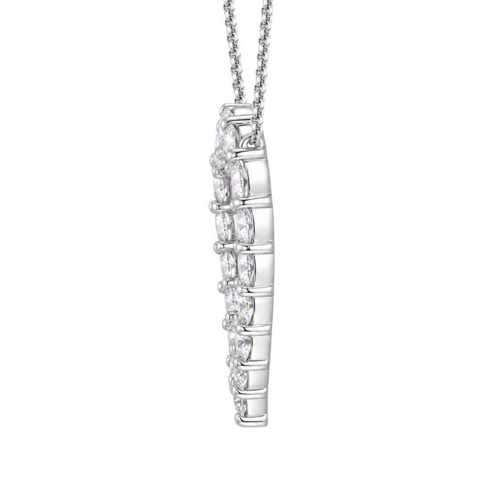 Diamonair Lab Grown Diamond (F/VS+) 3.00 carat Round cut Sterling Silver Heart Pendant - Sterling Silver | Gold over Silver