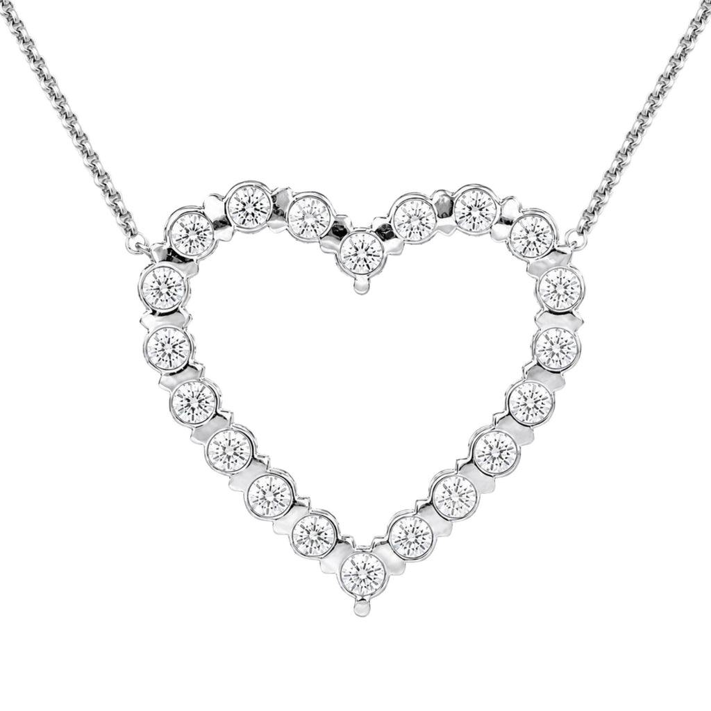 Diamonair Heart Pendant Set - Lab Grown Diamond Sterling Silver Heart Pendant