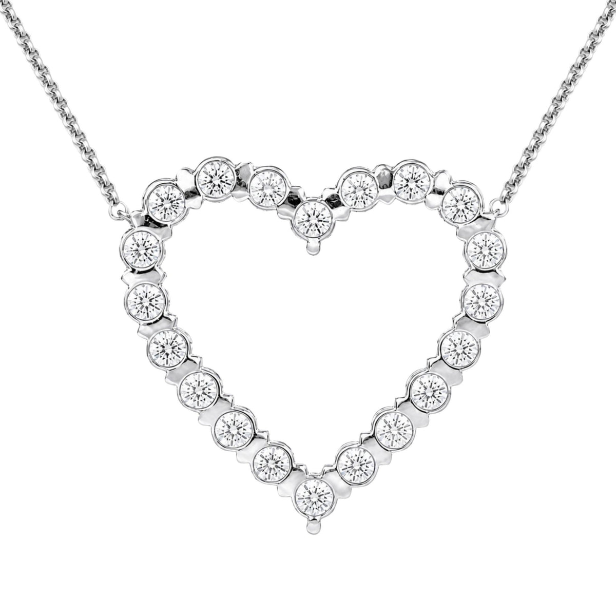 Diamonair Heart Pendant Set - Lab Grown Diamond Sterling Silver Heart Pendant