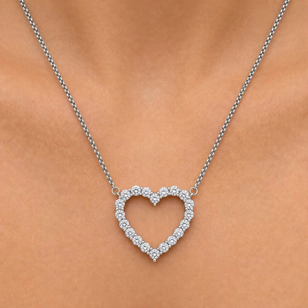 Diamonair Heart Pendant Set - Lab Grown Diamond Sterling Silver Heart Pendant