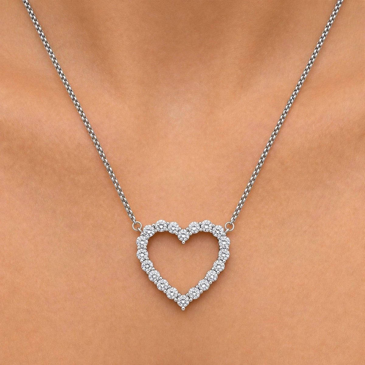 Diamonair Heart Pendant Set - Lab Grown Diamond Sterling Silver Heart Pendant