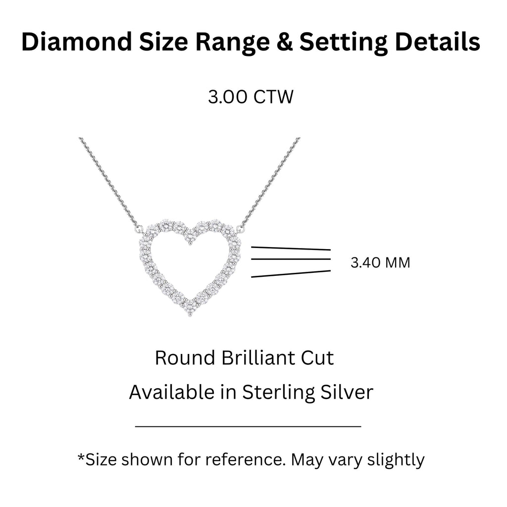 Diamonair Heart Pendant Set - Lab Grown Diamond Sterling Silver Heart Pendant