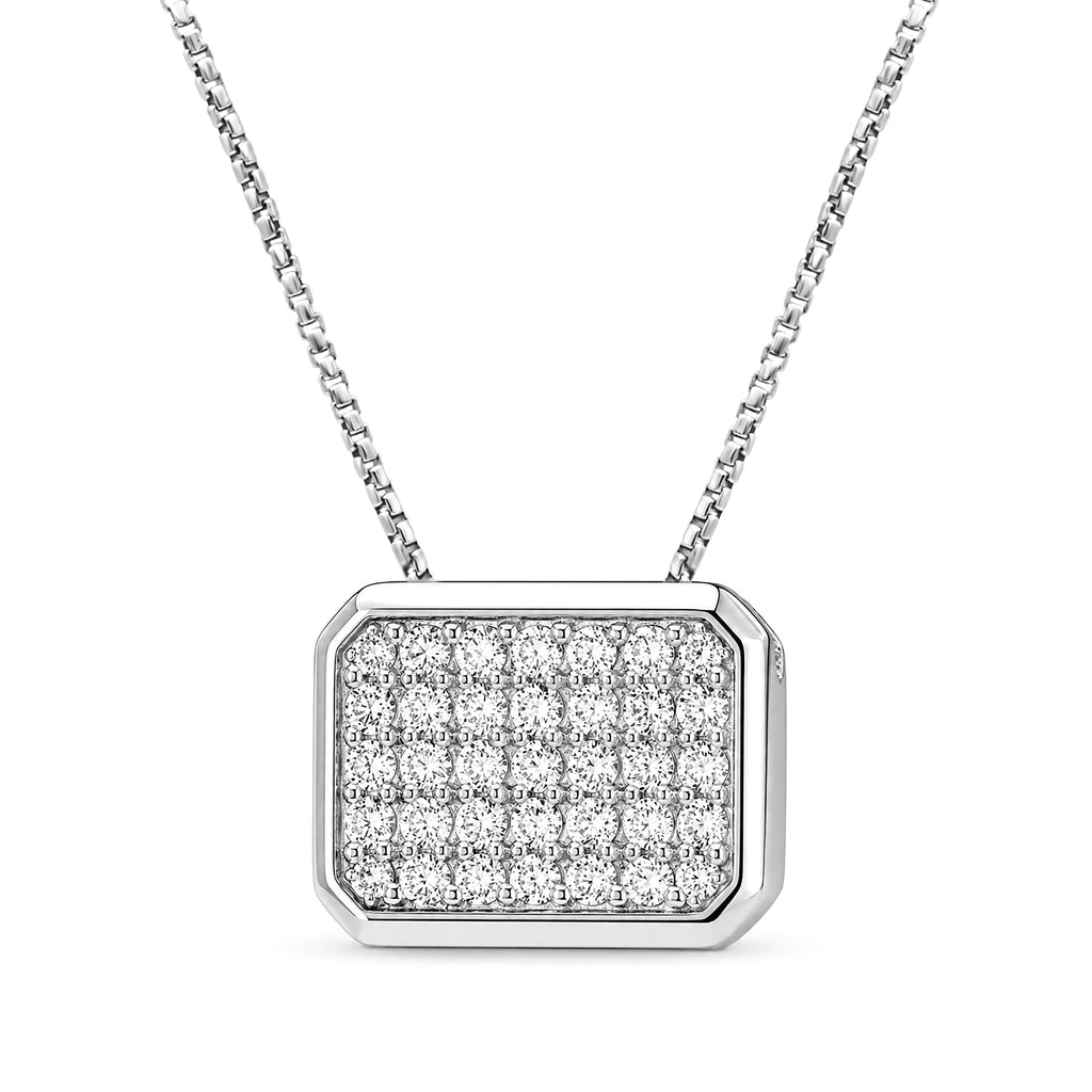 Diamonair Lab Grown Diamond (F/VS+) 2.00 carat Round cut Sterling Silver Circle Pendant - Sterling Silver | Gold over Silver