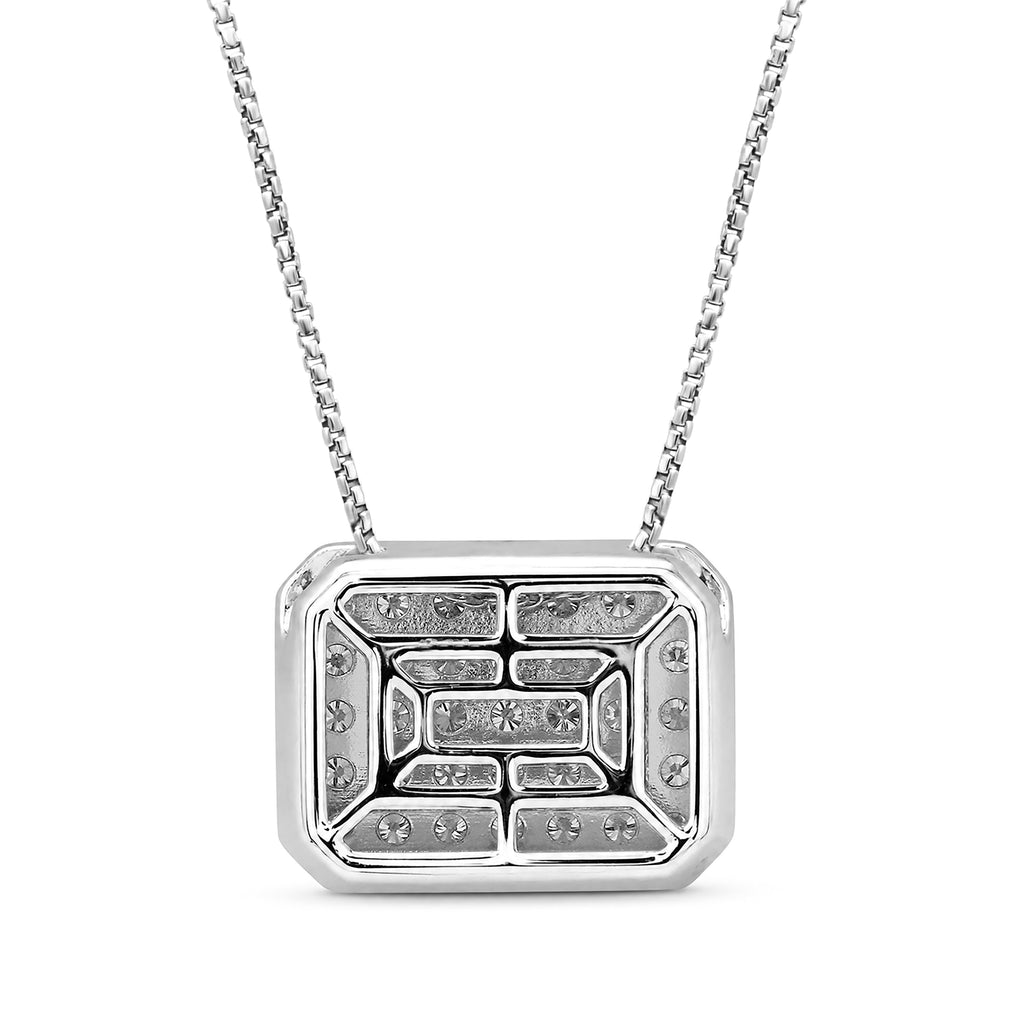 Diamonair Lab Grown Diamond (F/VS+) 2.00 carat Round cut Sterling Silver Circle Pendant - Sterling Silver | Gold over Silver
