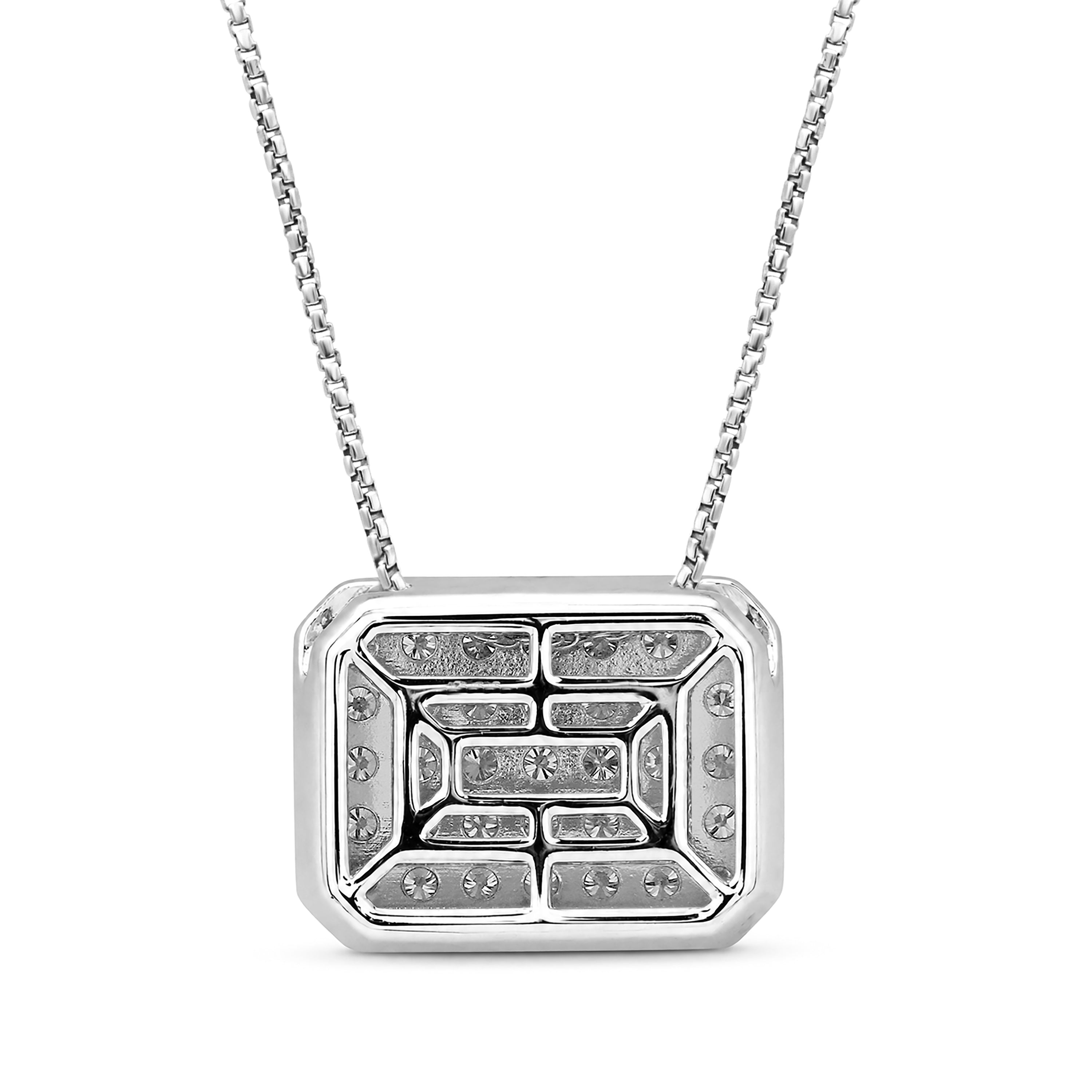 Diamonair Lab Grown Diamond (F/VS+) 2.00 carat Round cut Sterling Silver Circle Pendant - Sterling Silver | Gold over Silver