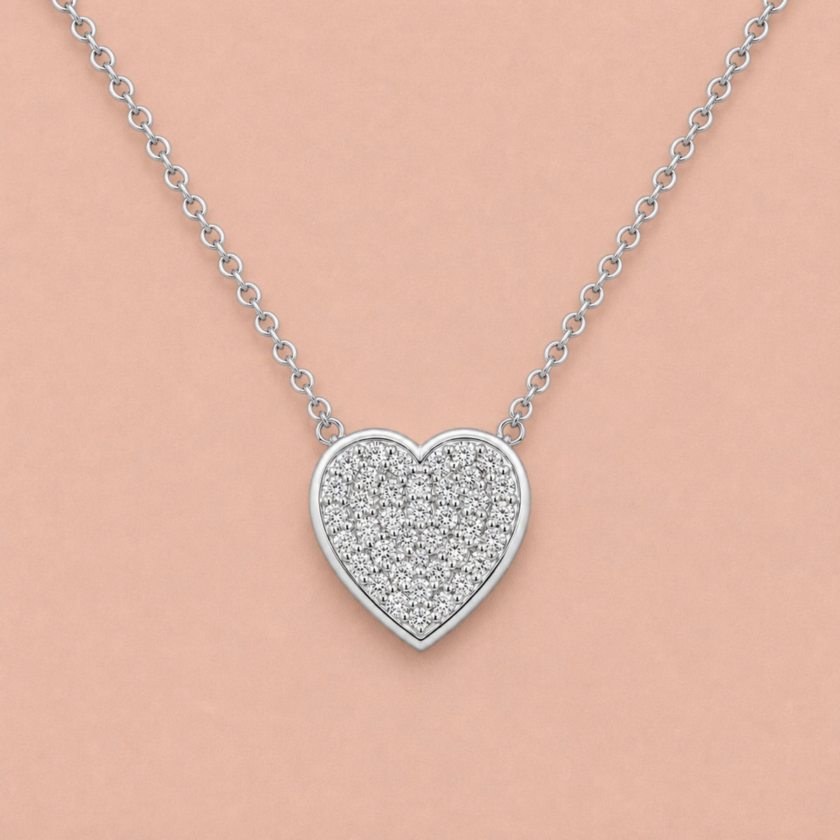 Diamonair Lab Grown Diamond (F/VS+) 1.00 carat Round cut Sterling Silver Heart Pendant - Sterling Silver