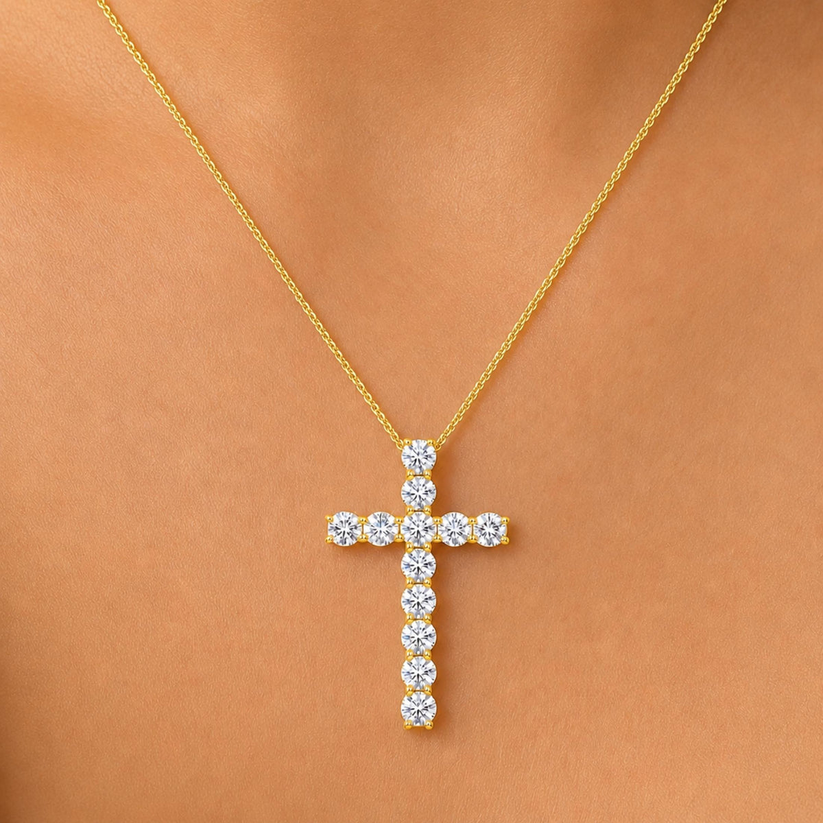 Diamonair Cross Pendant Set - Lab Grown Diamond Sterling Silver Pendant