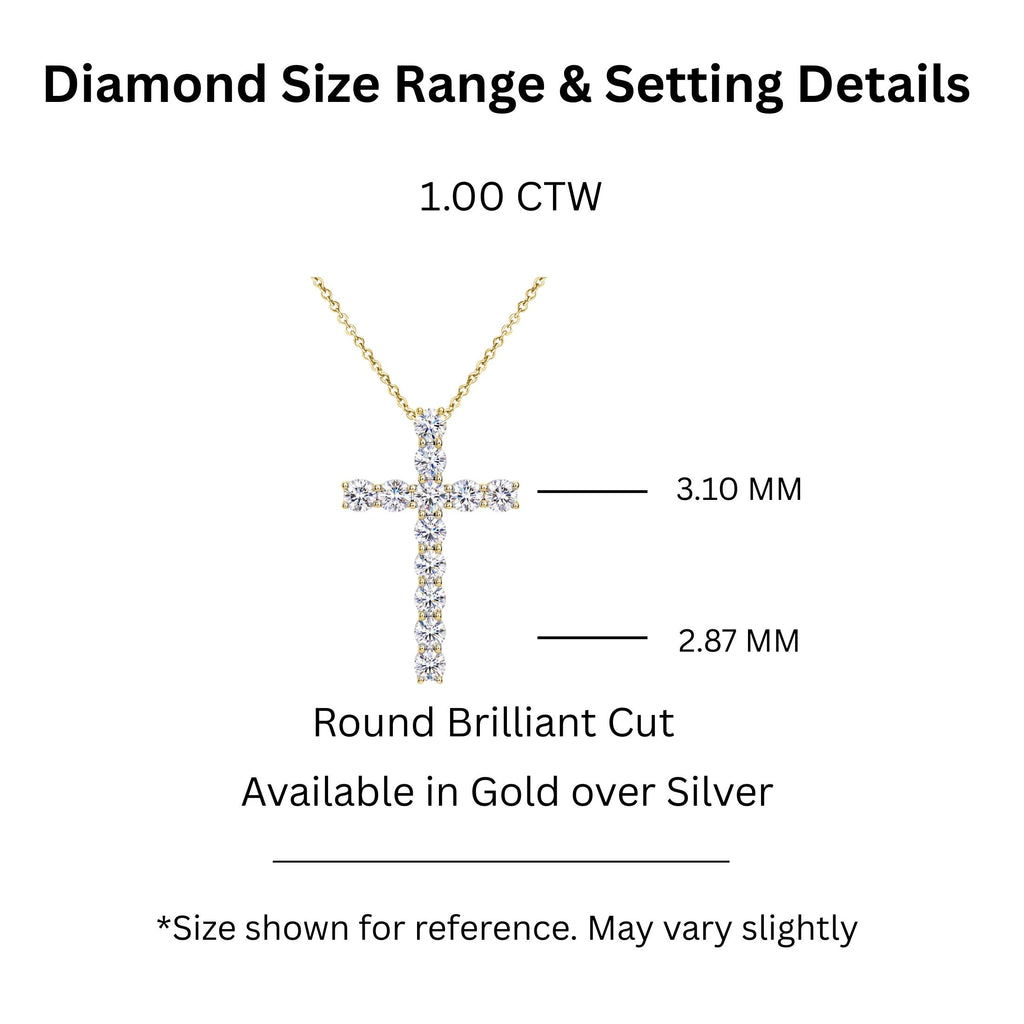 Diamonair Cross Pendant Set - Lab Grown Diamond Sterling Silver Pendant