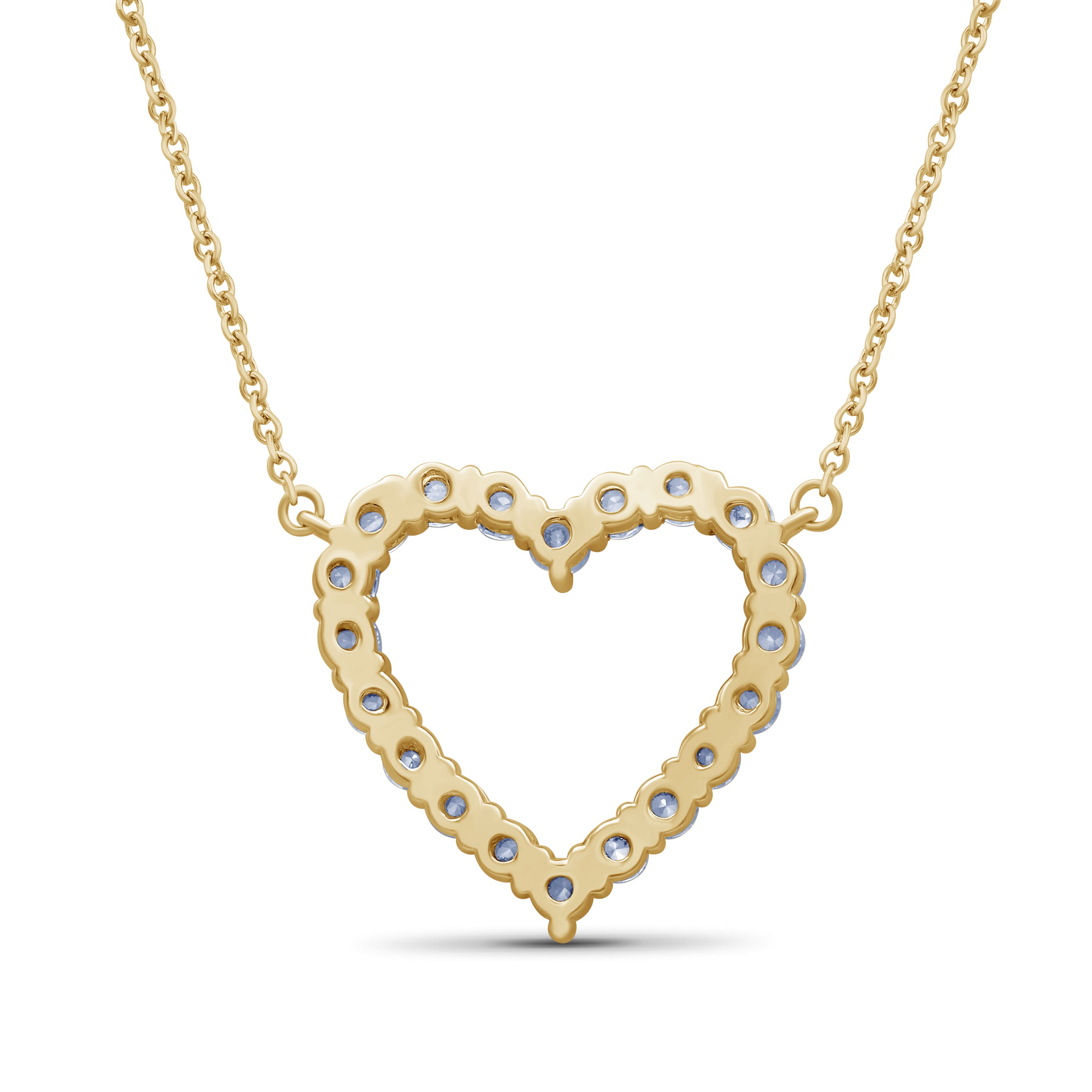 Diamonair Lab Grown Diamond (F/VS+) 1.00 carat Round cut Sterling Silver Heart Pendant - Sterling Silver | Gold over Silver