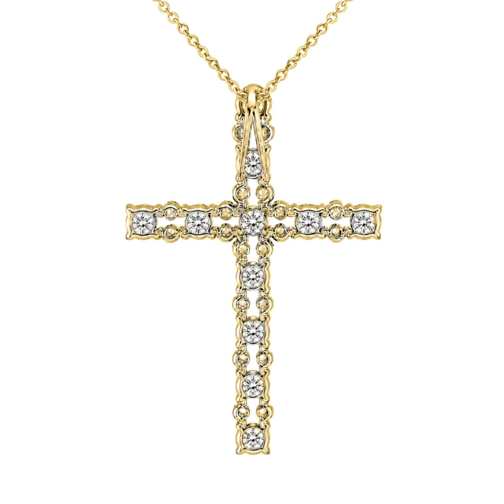 Diamonair Cross Pendant Set - Lab Grown Diamond Sterling Silver Pendant