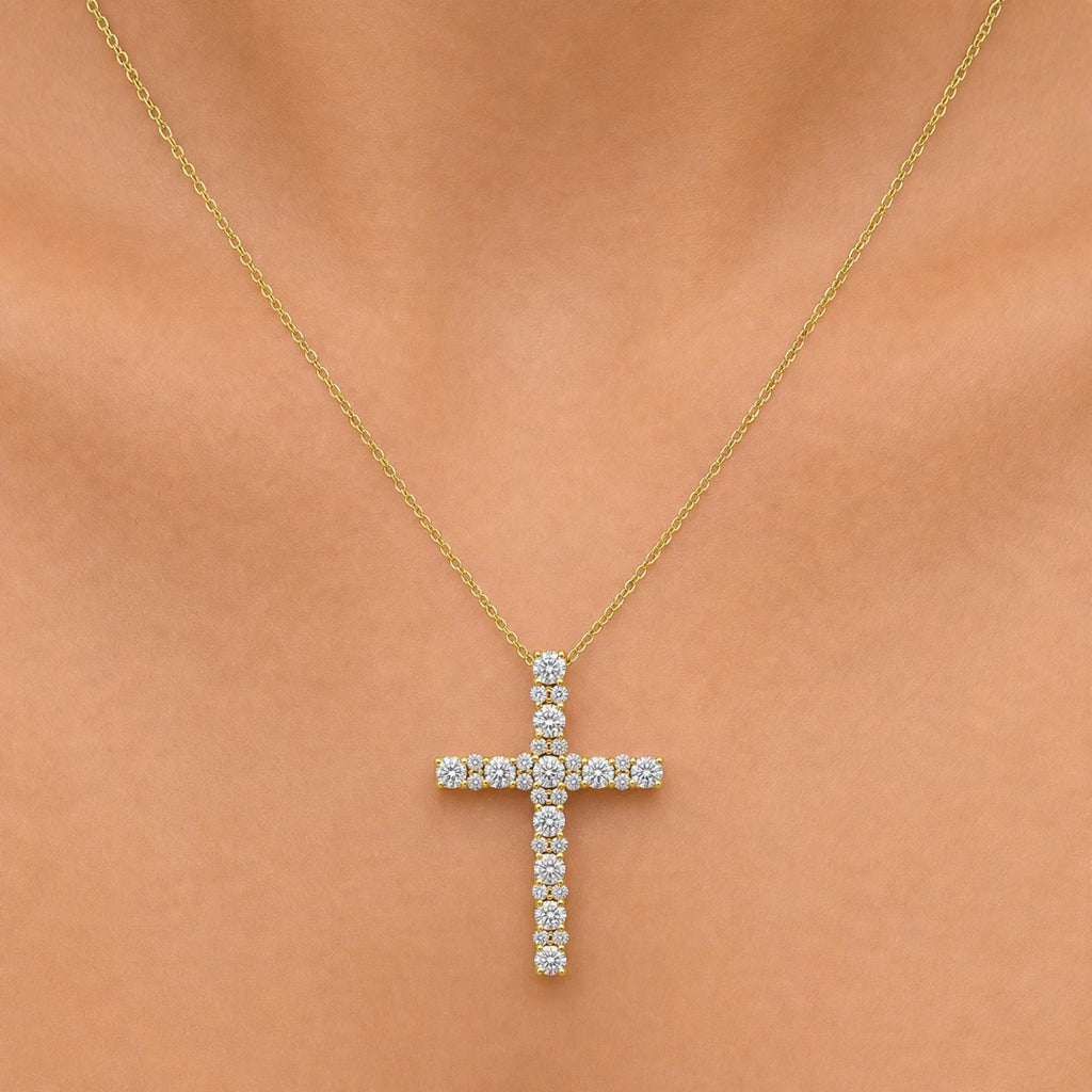 Diamonair Cross Pendant Set - Lab Grown Diamond Sterling Silver Pendant