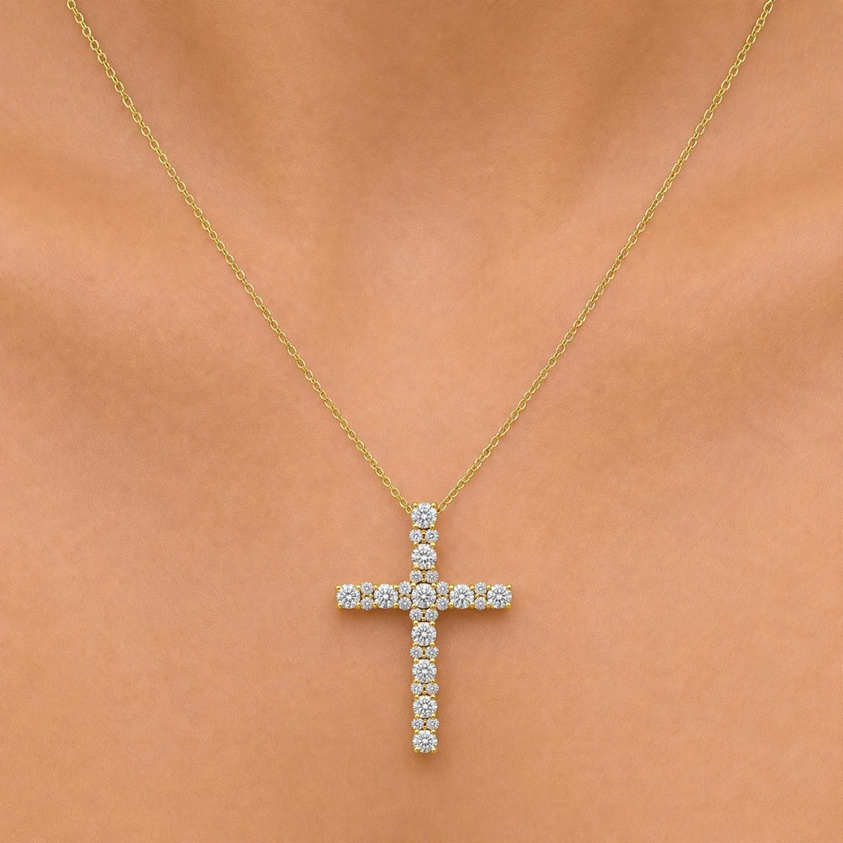 Diamonair Cross Pendant Set - Lab Grown Diamond Sterling Silver Pendant