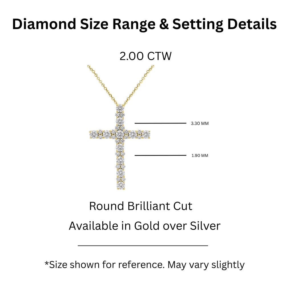 Diamonair Cross Pendant Set - Lab Grown Diamond Sterling Silver Pendant