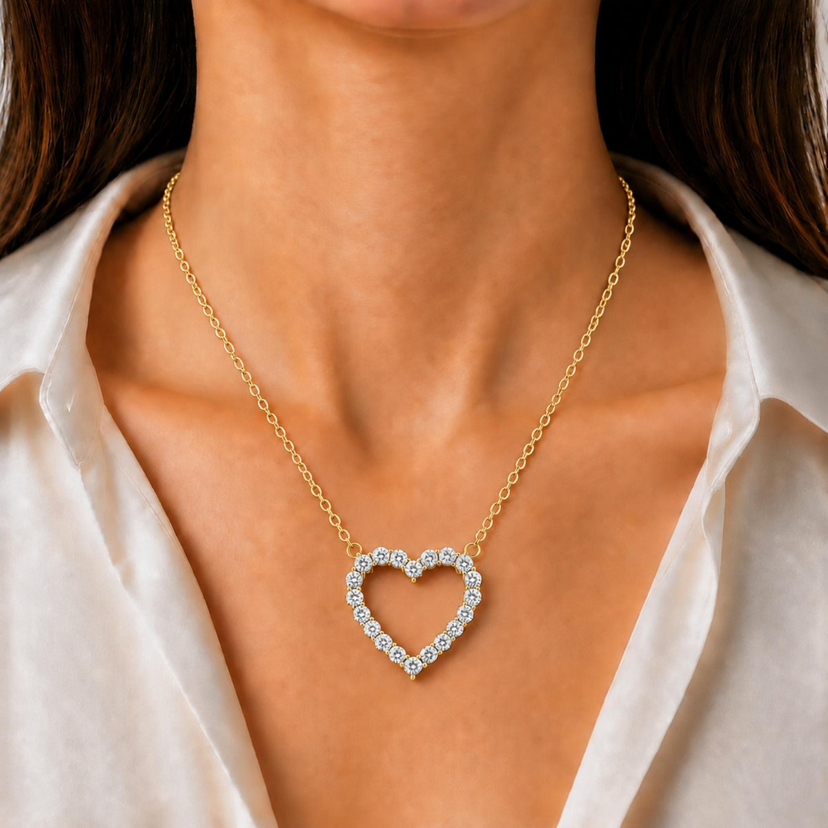 Diamonair Heart Pendant Set - Lab Grown Diamond Sterling Silver Heart Pendant