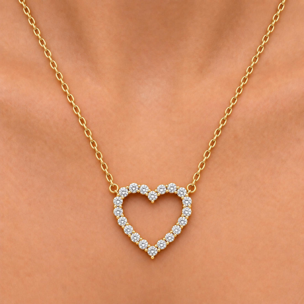 Diamonair Heart Pendant Set - Lab Grown Diamond Sterling Silver Heart Pendant