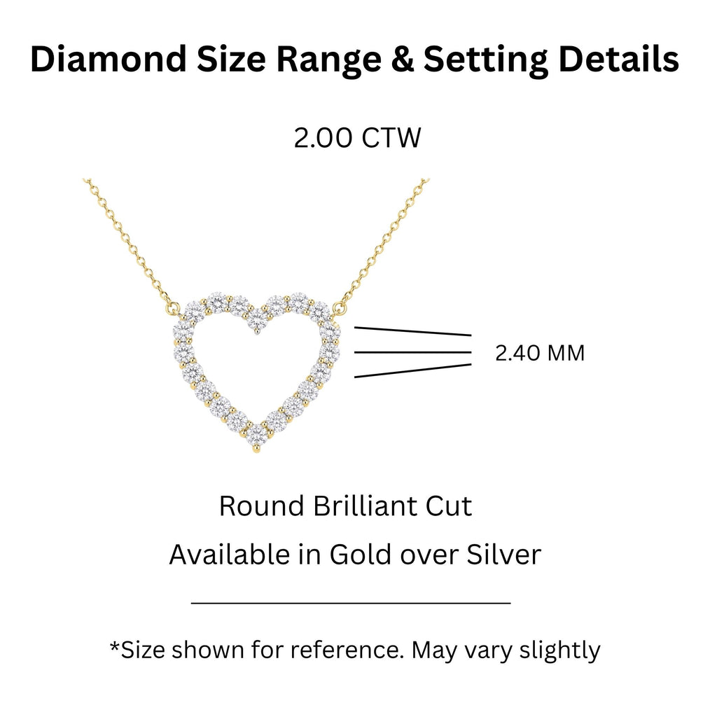 Diamonair Heart Pendant Set - Lab Grown Diamond Sterling Silver Heart Pendant
