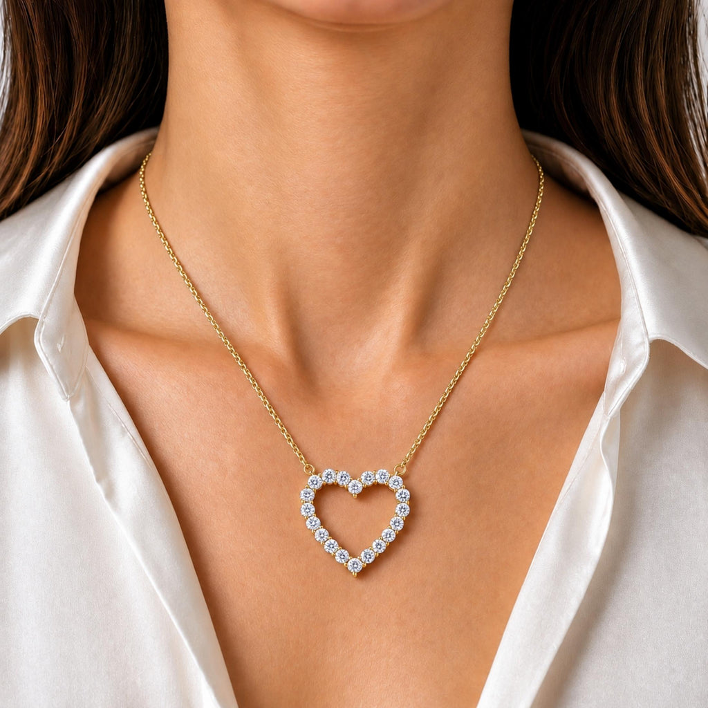 Diamonair Heart Pendant Set - Lab Grown Diamond Sterling Silver Heart Pendant