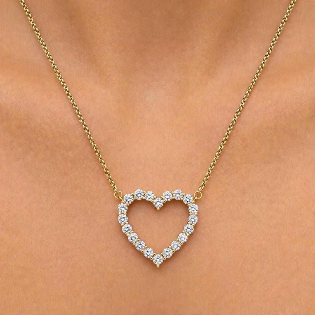 Diamonair Heart Pendant Set - Lab Grown Diamond Sterling Silver Heart Pendant