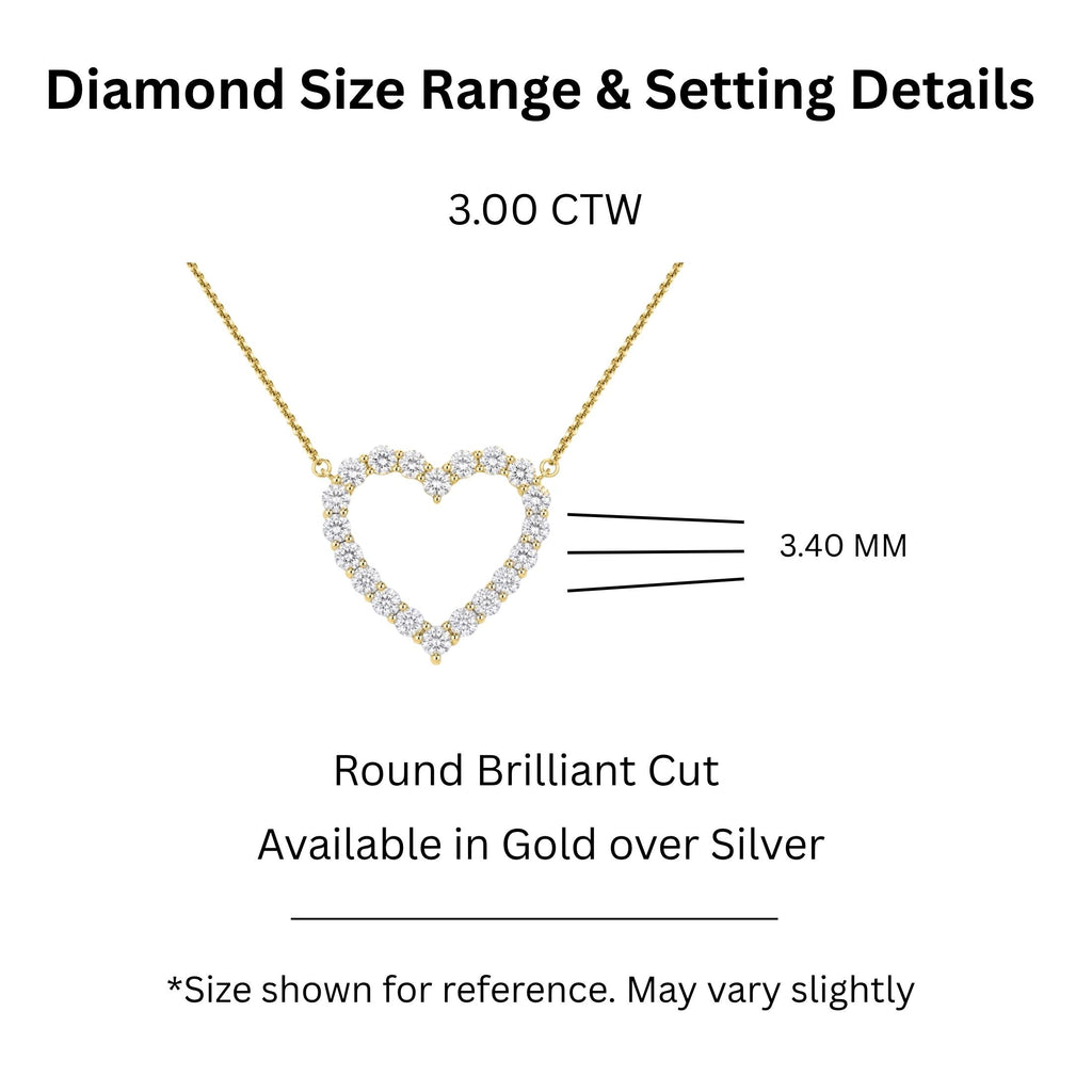 Diamonair Heart Pendant Set - Lab Grown Diamond Sterling Silver Heart Pendant