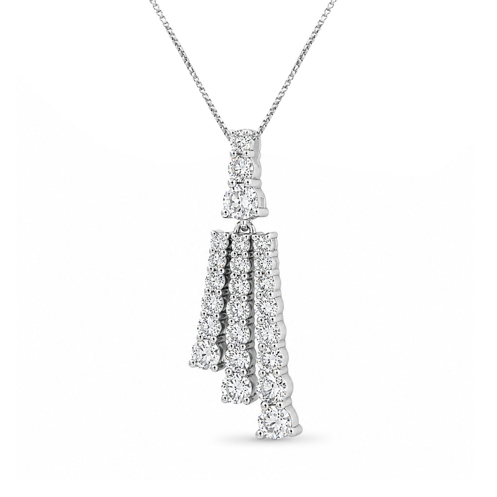 Diamonair Lab Grown Diamond (F/VS+) 2.00 carat Round cut Sterling Silver Pendant - Sterling Silver