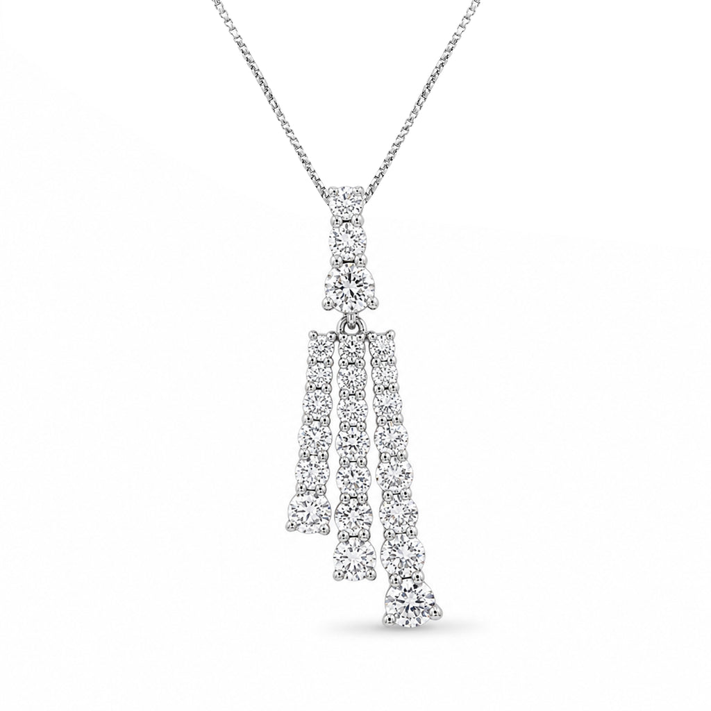 Diamonair Lab Grown Diamond (F/VS+) 2.00 carat Round cut Sterling Silver Pendant - Sterling Silver