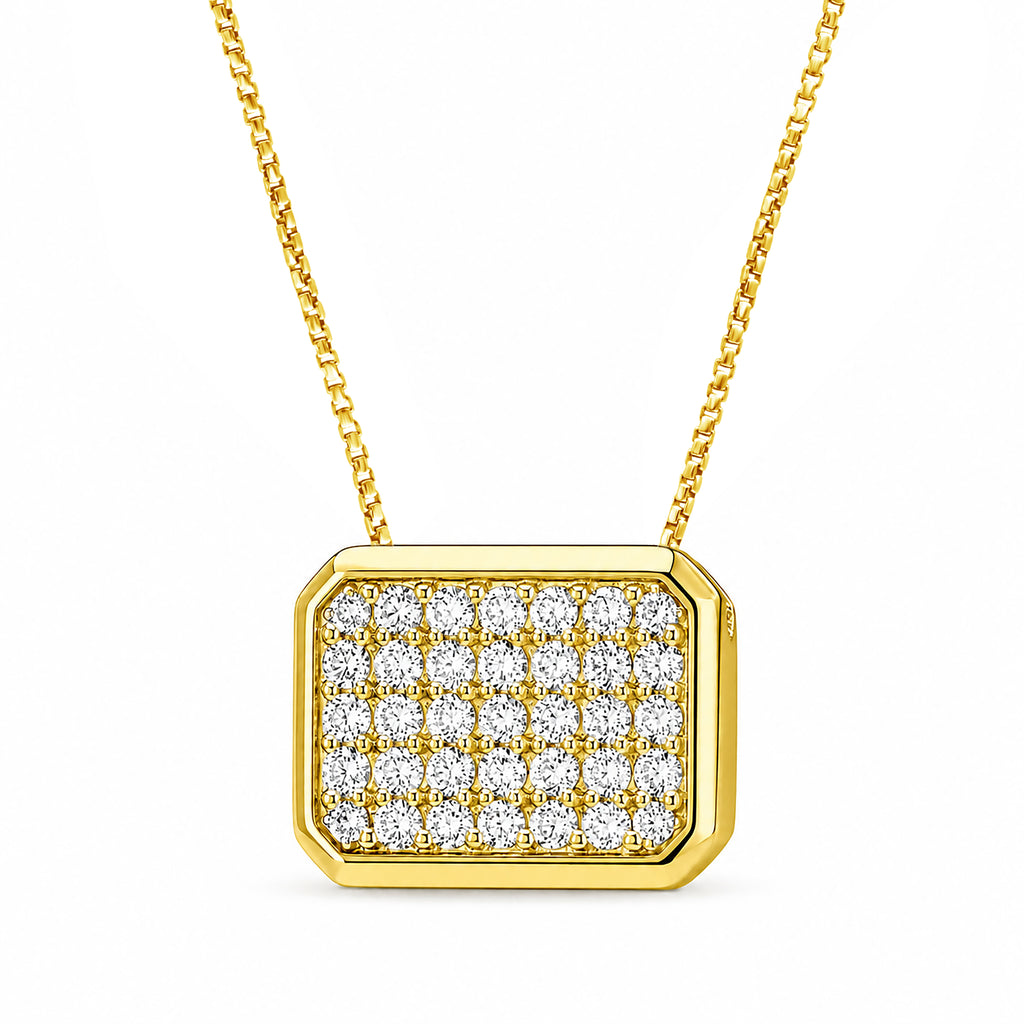 Diamonair Lab Grown Diamond (F/VS+) 2.00 carat Round cut Sterling Silver Circle Pendant - Sterling Silver | Gold over Silver