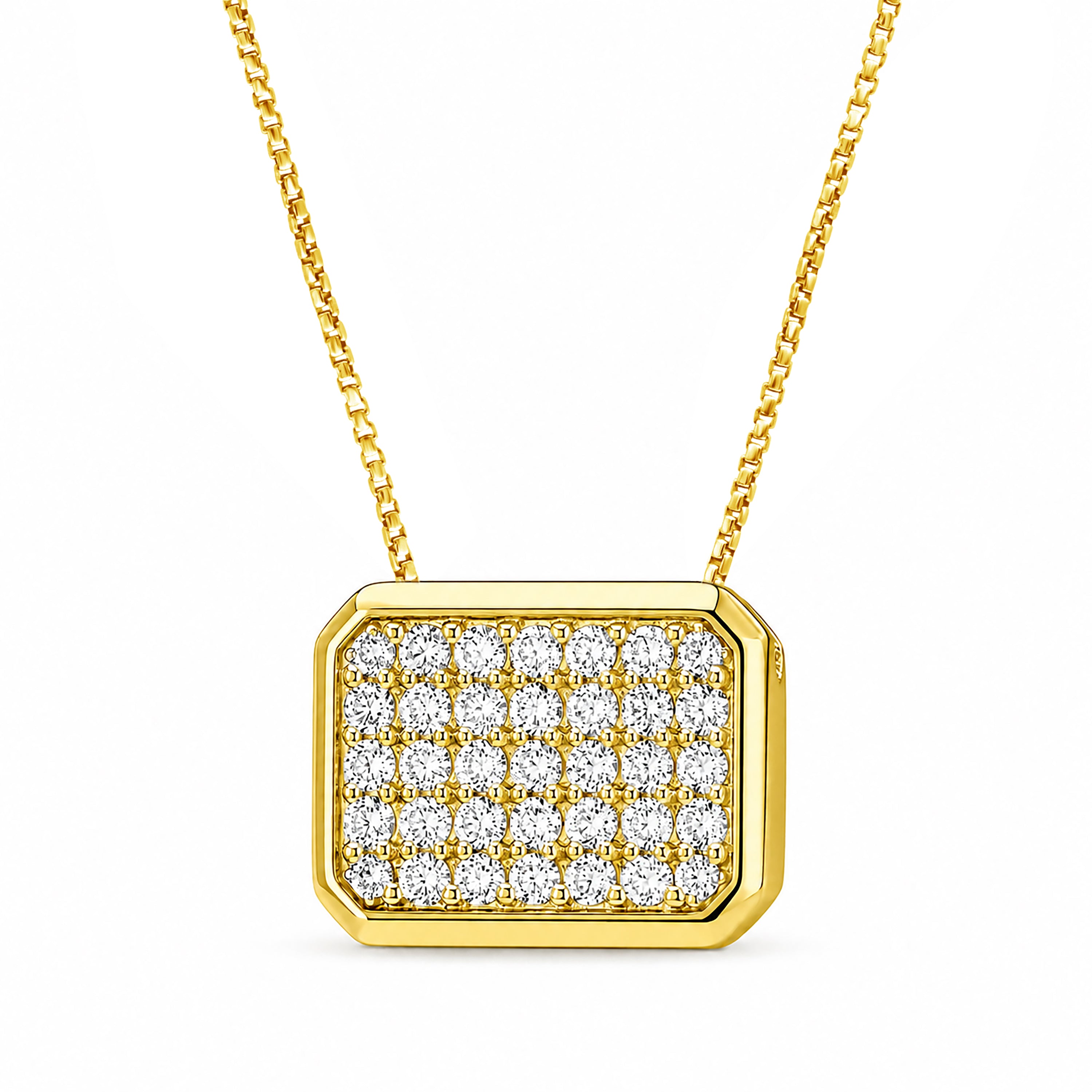 Diamonair Lab Grown Diamond (F/VS+) 2.00 carat Round cut Sterling Silver Circle Pendant - Sterling Silver | Gold over Silver