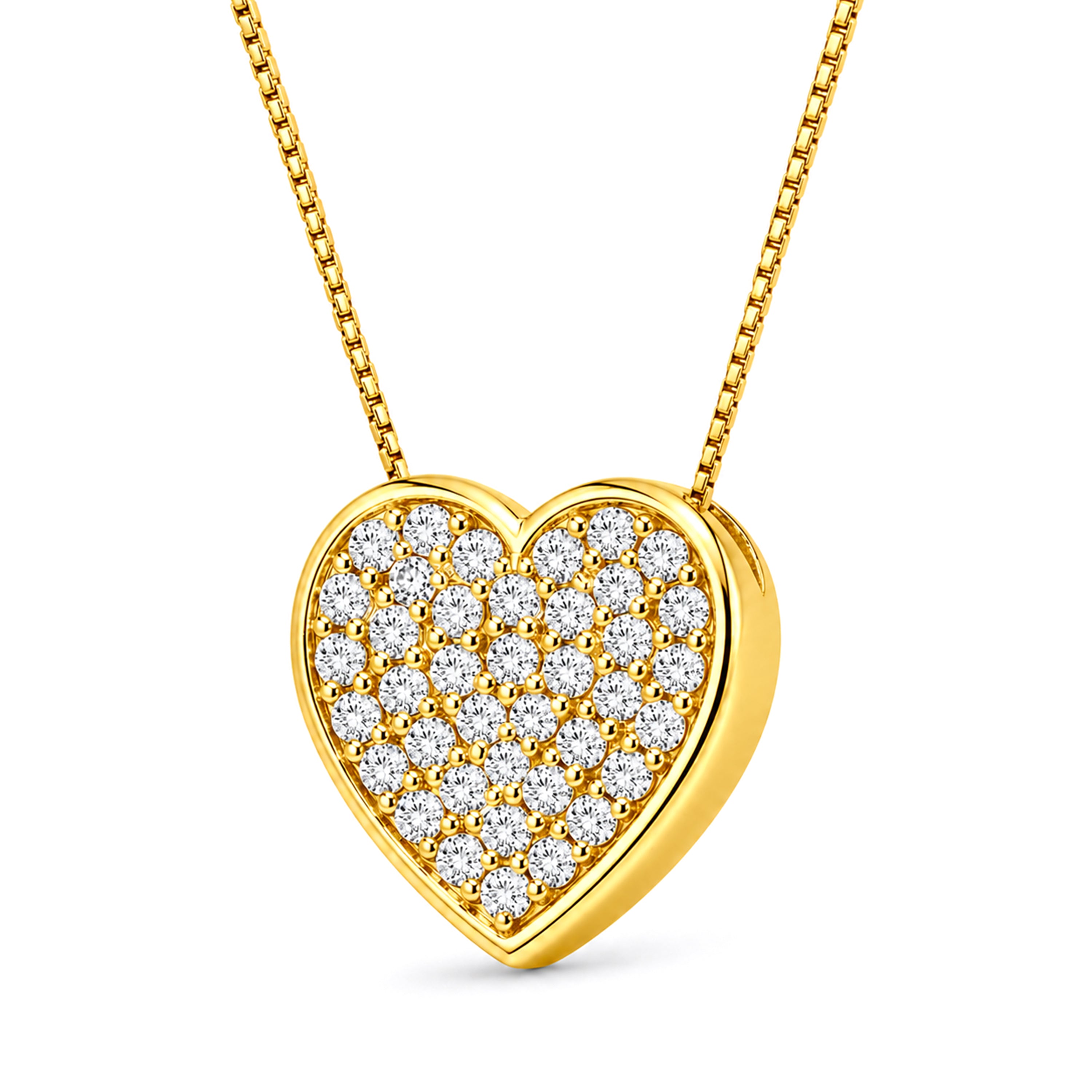Diamonair Lab Grown Diamond (F/VS+) 1.00 carat Round cut Sterling Silver Heart Pendant - Sterling Silver